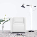 Sillón de cuero sintético blanco