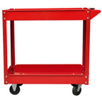 Carrito de herramientas de taller 2 uds 2 estantes rojo 100 kg