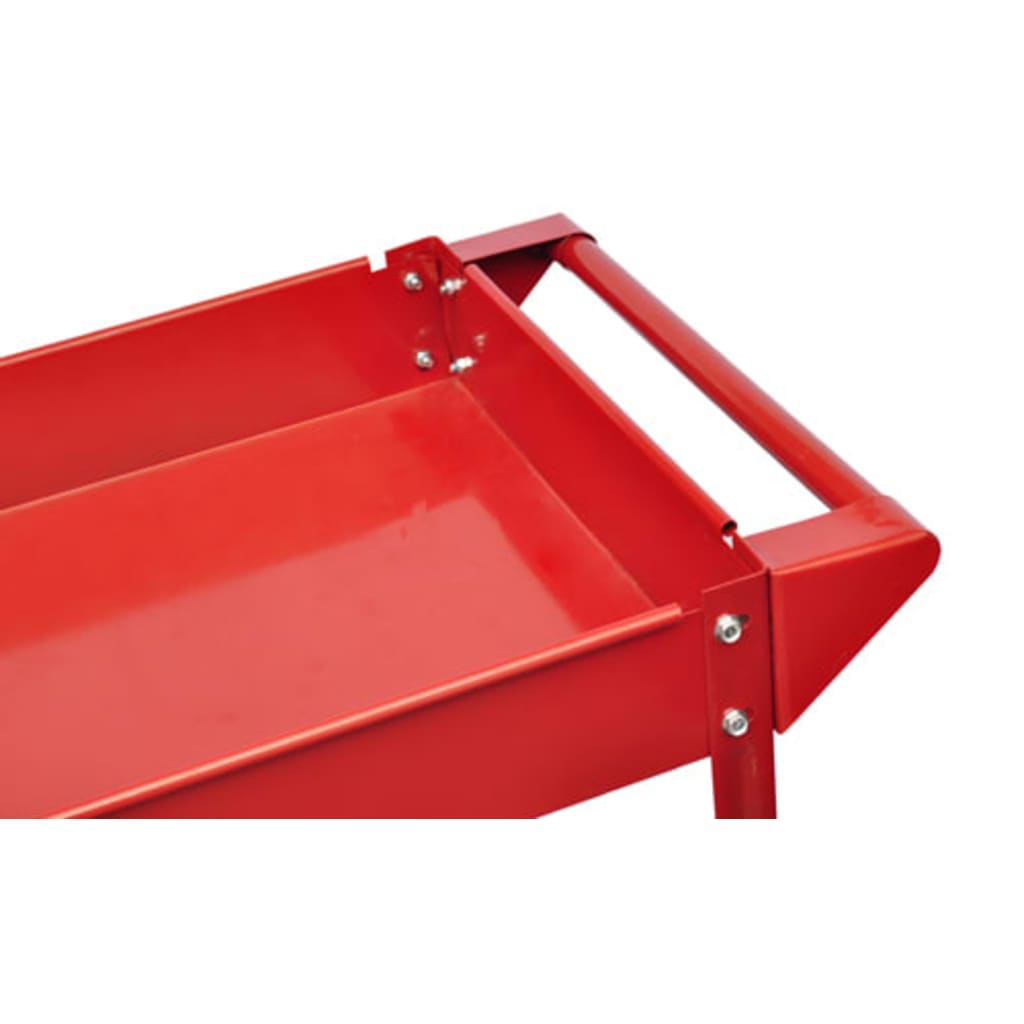 Carrito de herramientas de taller 2 uds 2 estantes rojo 100 kg