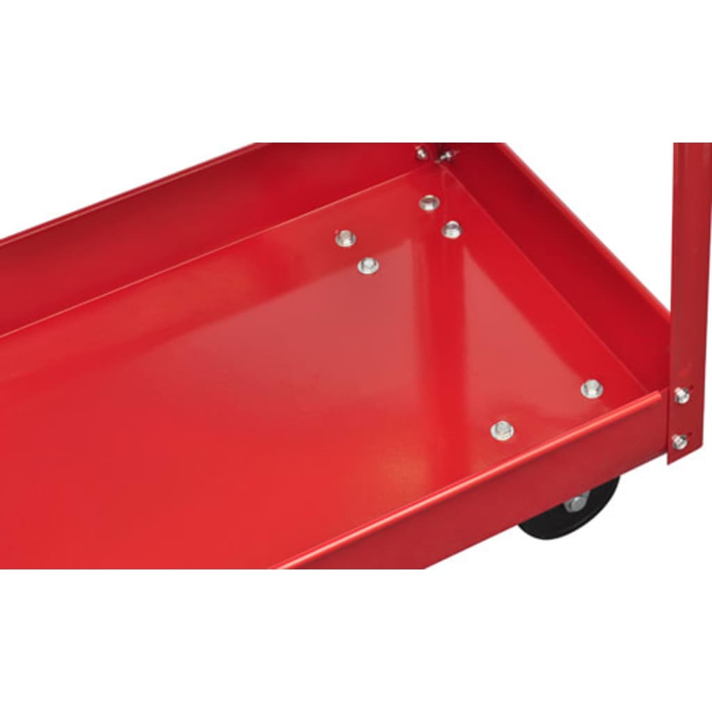 Carrito de herramientas de taller 2 uds 2 estantes rojo 100 kg