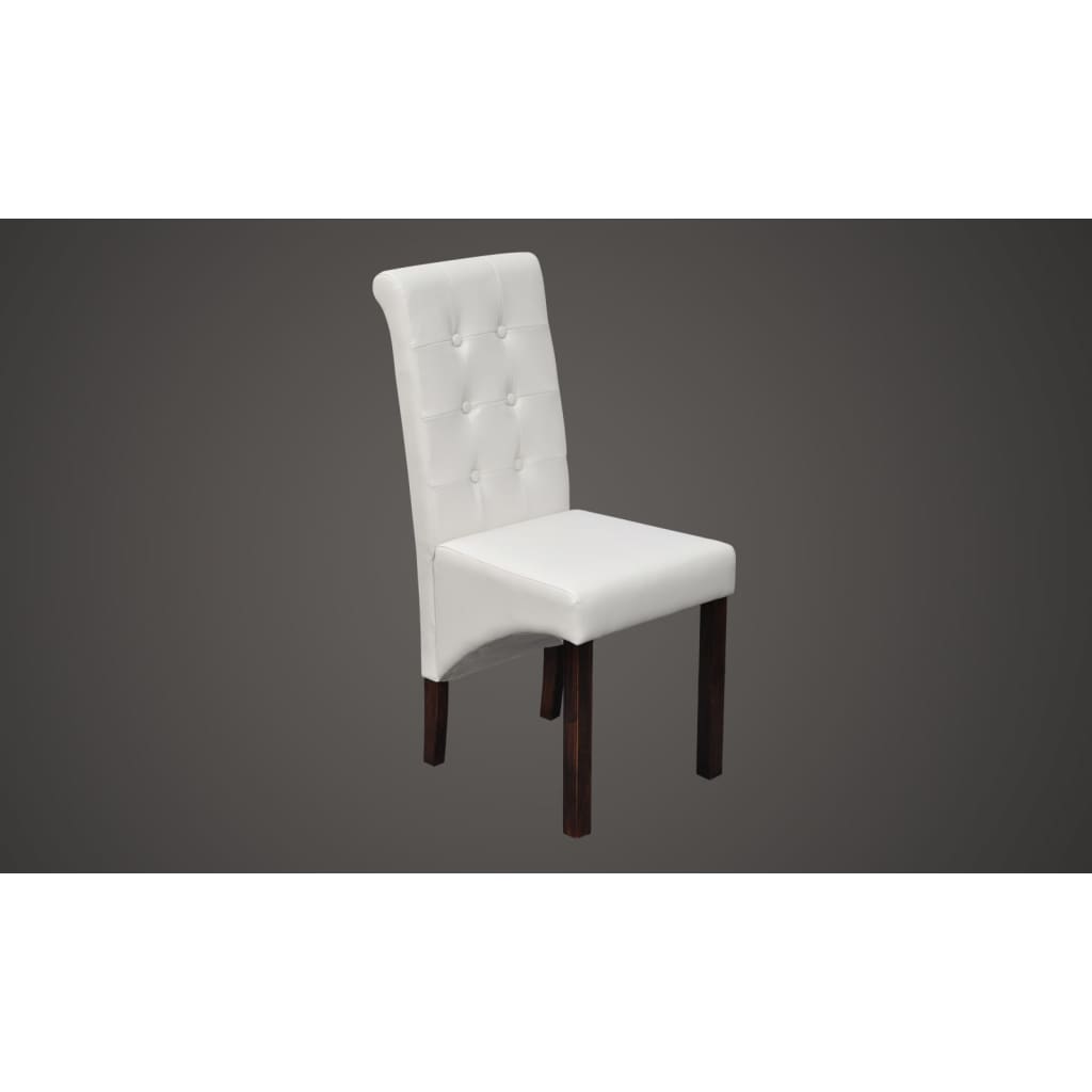Sillas de comedor 4 unidades cuero sintético blanco