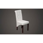 Sillas de comedor 4 unidades cuero sintético blanco