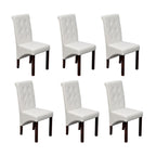 Sillas de comedor 6 uds cuero sintético blanco