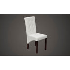 Sillas de comedor 6 uds cuero sintético blanco