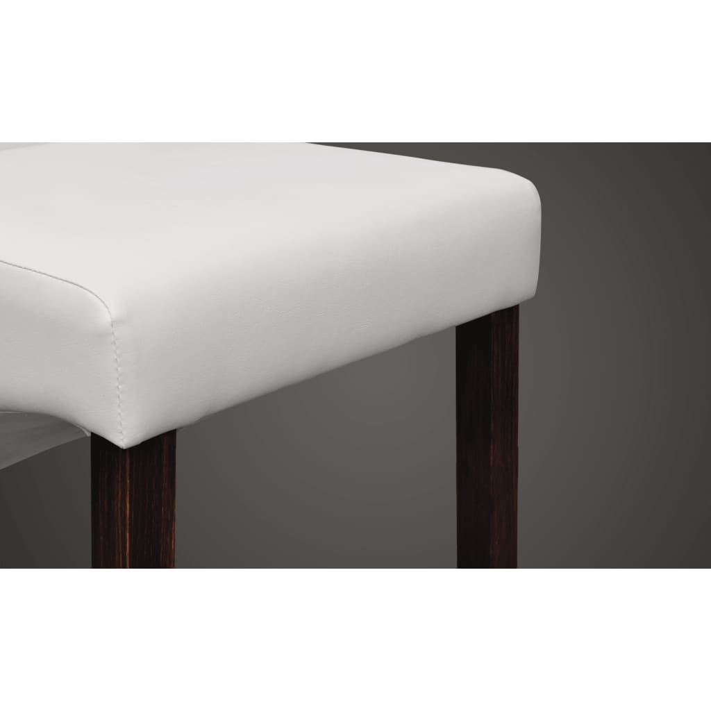 Sillas de comedor 6 uds cuero sintético blanco