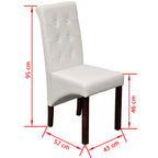 Sillas de comedor 6 uds cuero sintético blanco