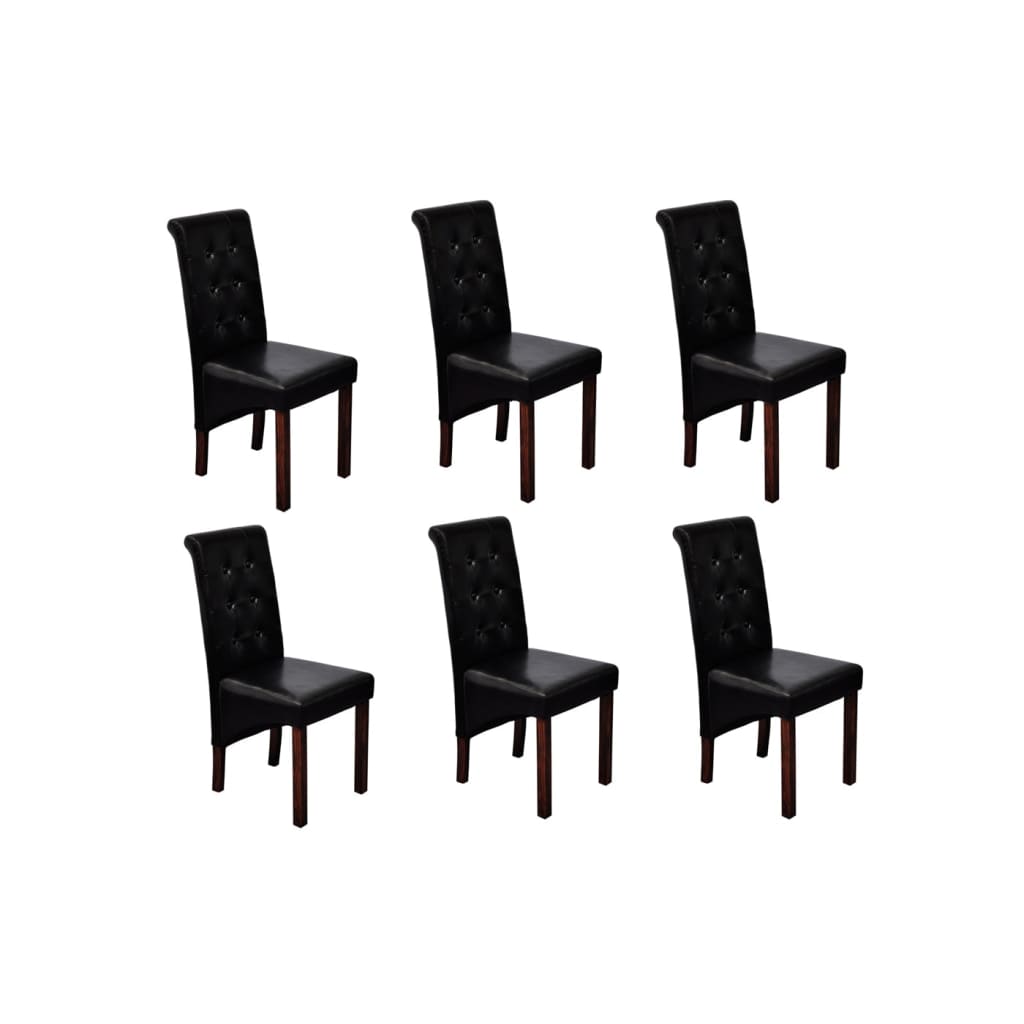 Sillas de comedor 6 uds cuero sintético blanco