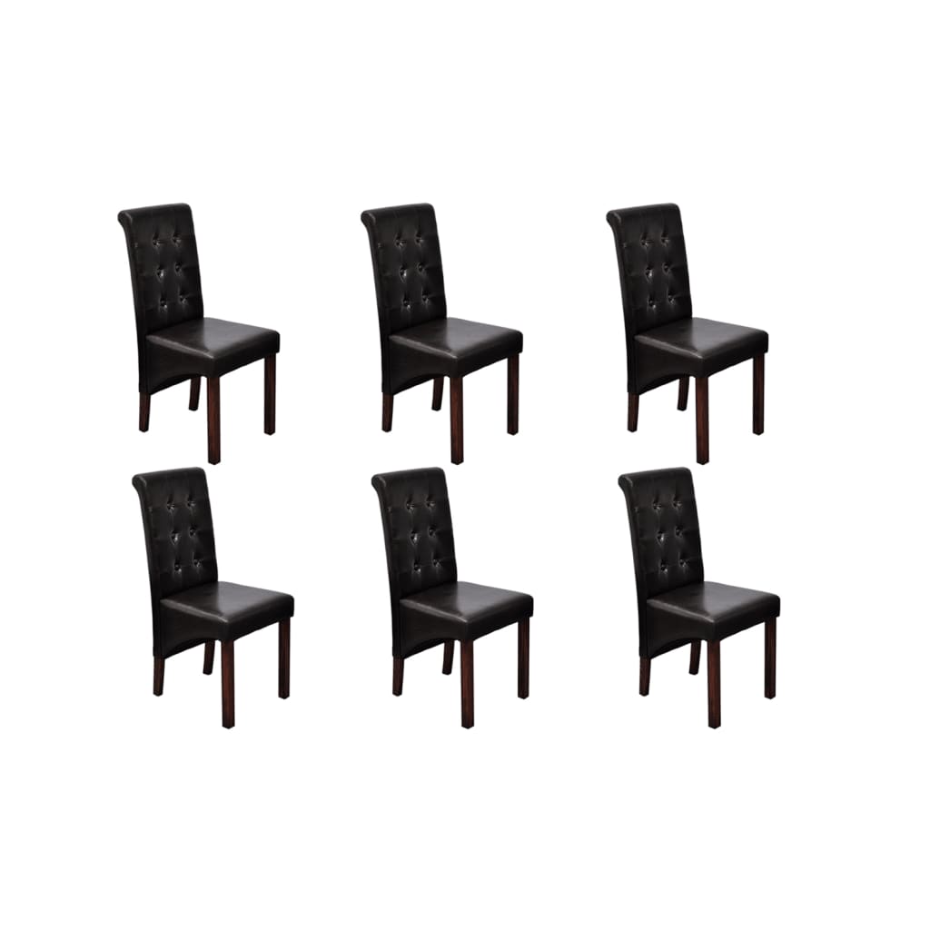 Sillas de comedor 6 uds cuero sintético blanco