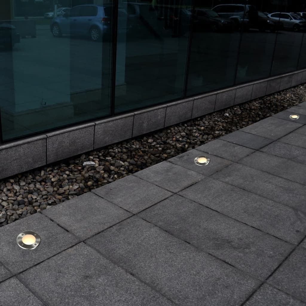 Luces de suelo de exterior redondas 12 unidades
