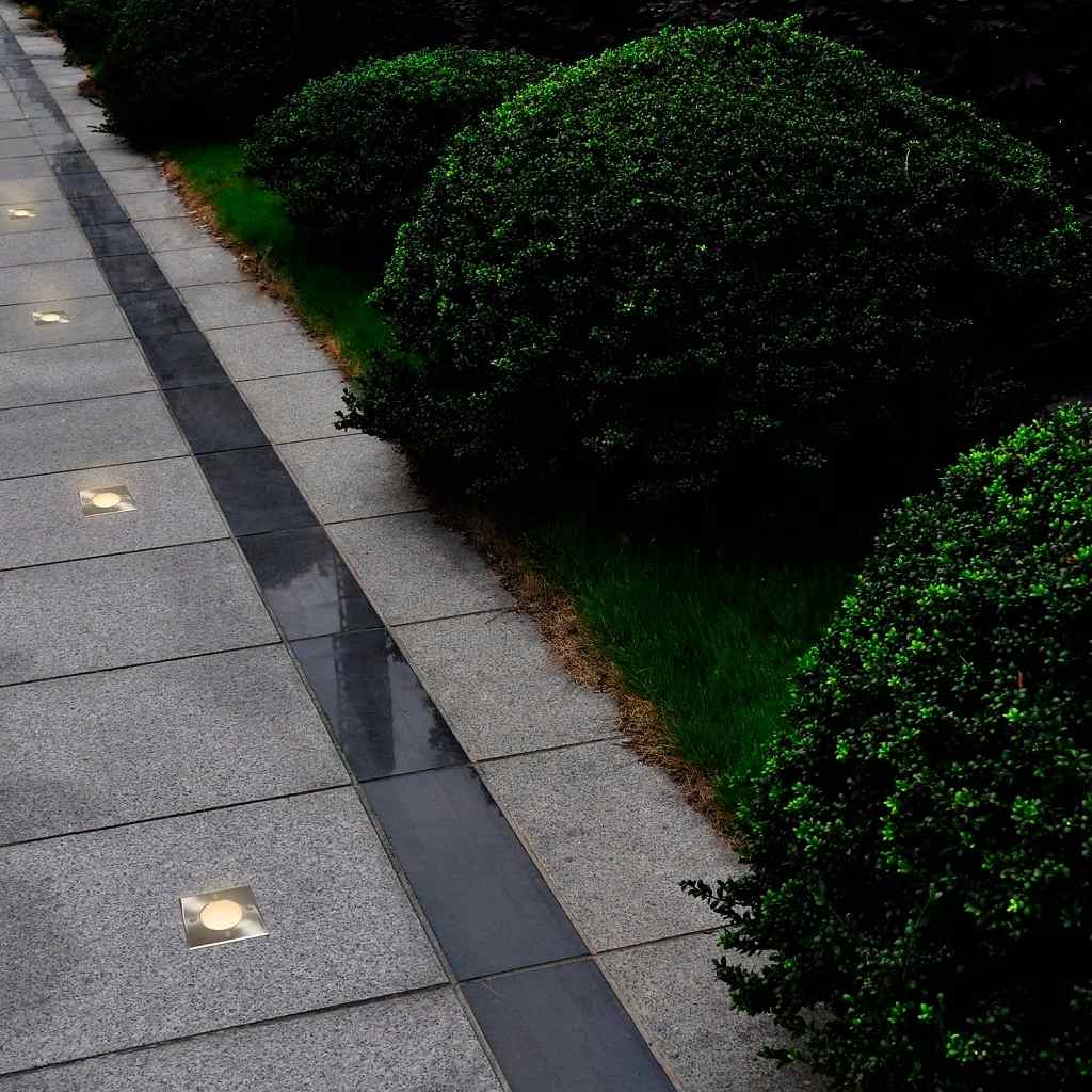 Luces de suelo de exterior cuadradas 12 unidades