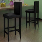 Taburetes de cocina 2 unidades cuero sintético negro