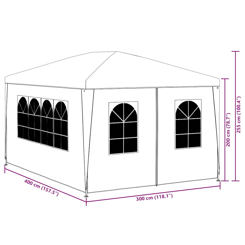 Carpa para fiestas blanco 3x4 m