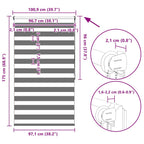 Estor cebra 100,9x175 cm Tejido Ancho 96,7 cm Café