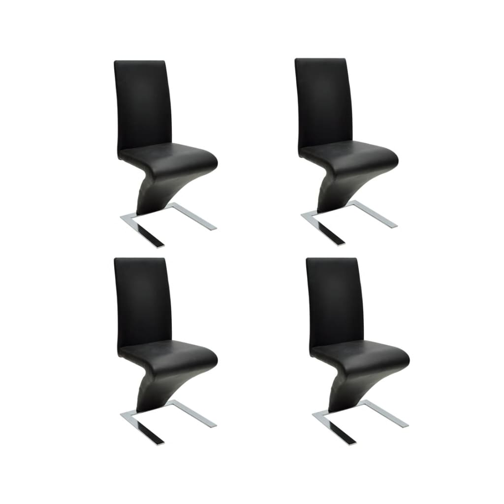 Dining chairs 4 pcs white faux leather