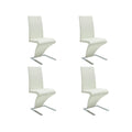 Sillas de comedor 4 unidades cuero sintético blanco