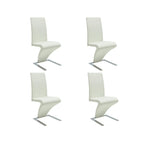 Sillas de comedor 4 unidades cuero sintético blanco