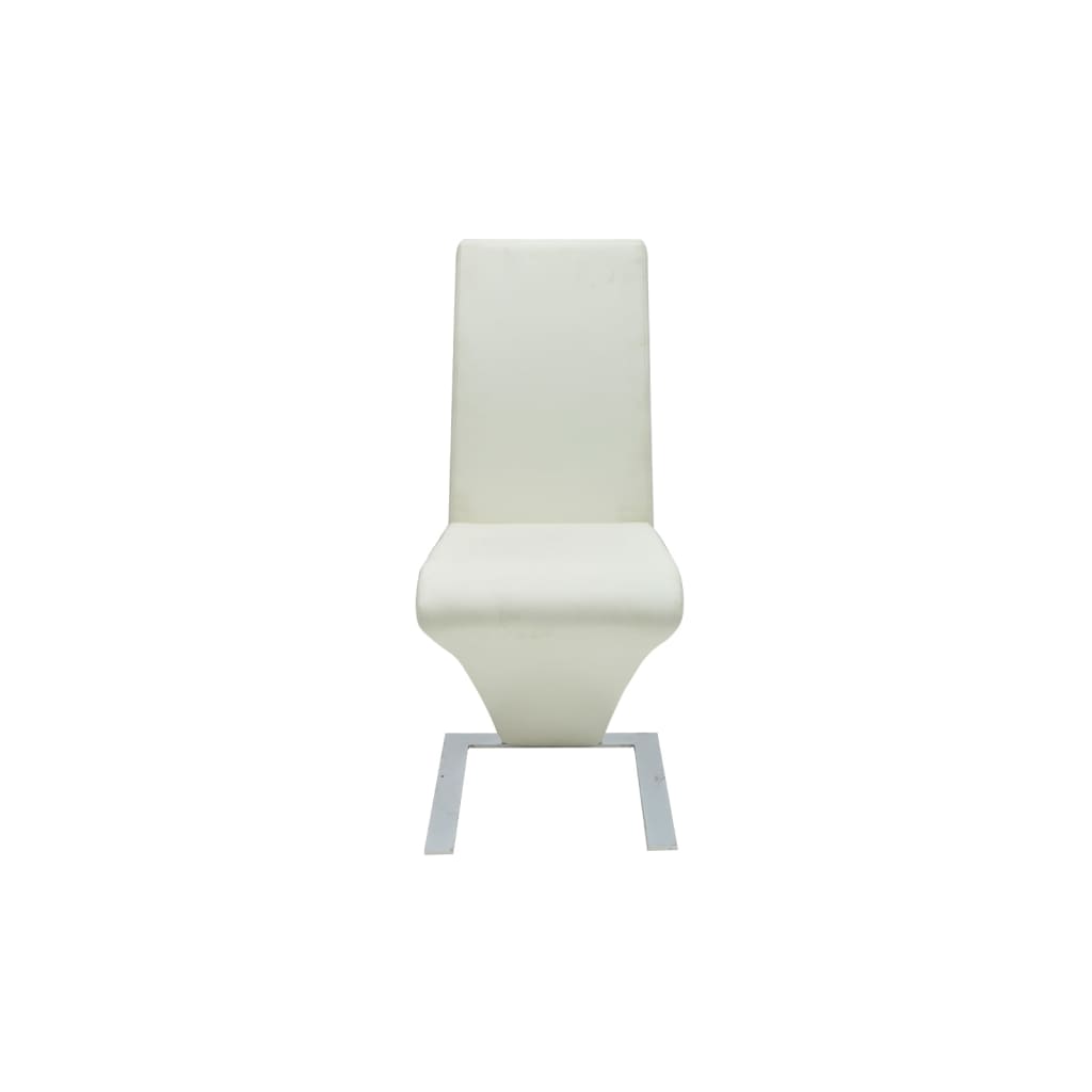 Sillas de comedor 4 unidades cuero sintético blanco