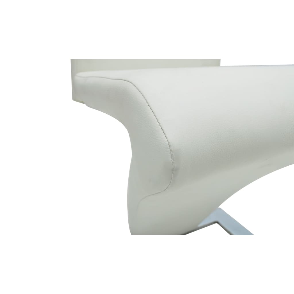Sillas de comedor 4 unidades cuero sintético blanco