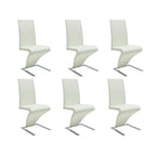 Sillas de comedor 6 unidades cuero sintético blanco