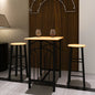 Brown wooden breakfast/dining table with black steel