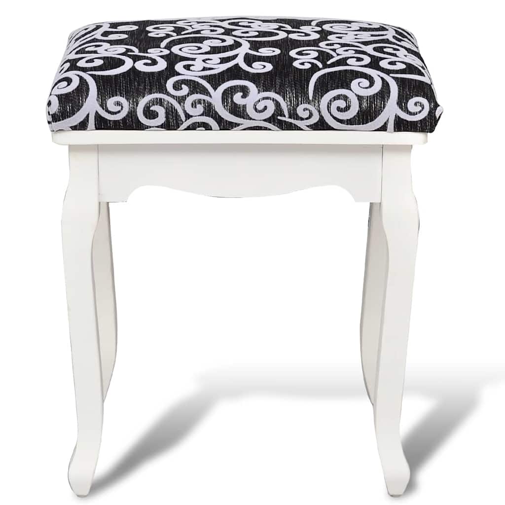 Taburete de tocador tela negro