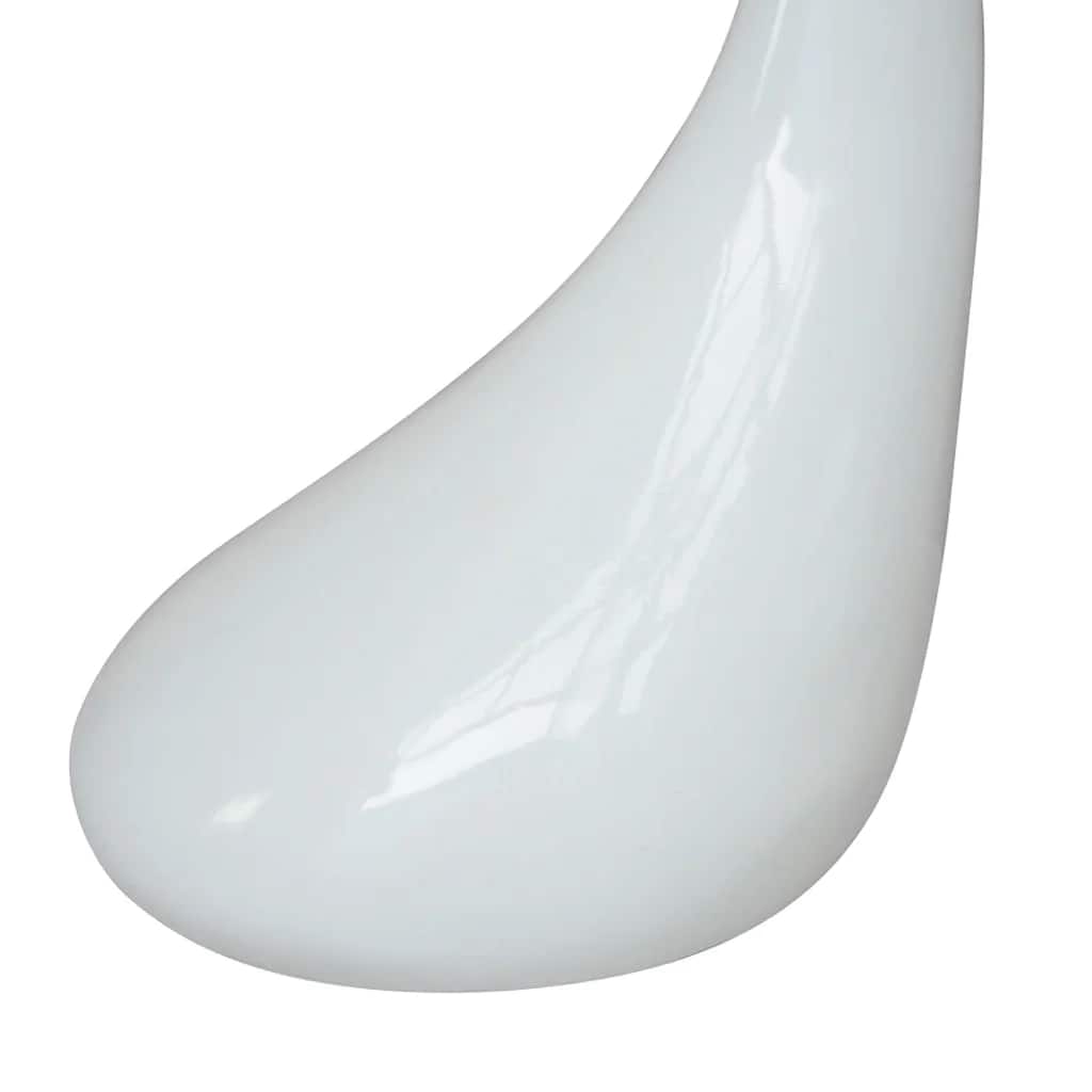 Mesa de centro superficie redonda vidrio 2 uds blanco brillante