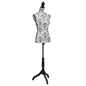 Female torso mannequin, black and white display