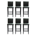 Taburetes de bar 6 unidades de cuero artificial negro