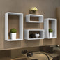 Conjunto de prateleiras em forma de cubo 4 peças branco