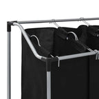 Clasificador de lavandería con 4 bolsas de color gris negro