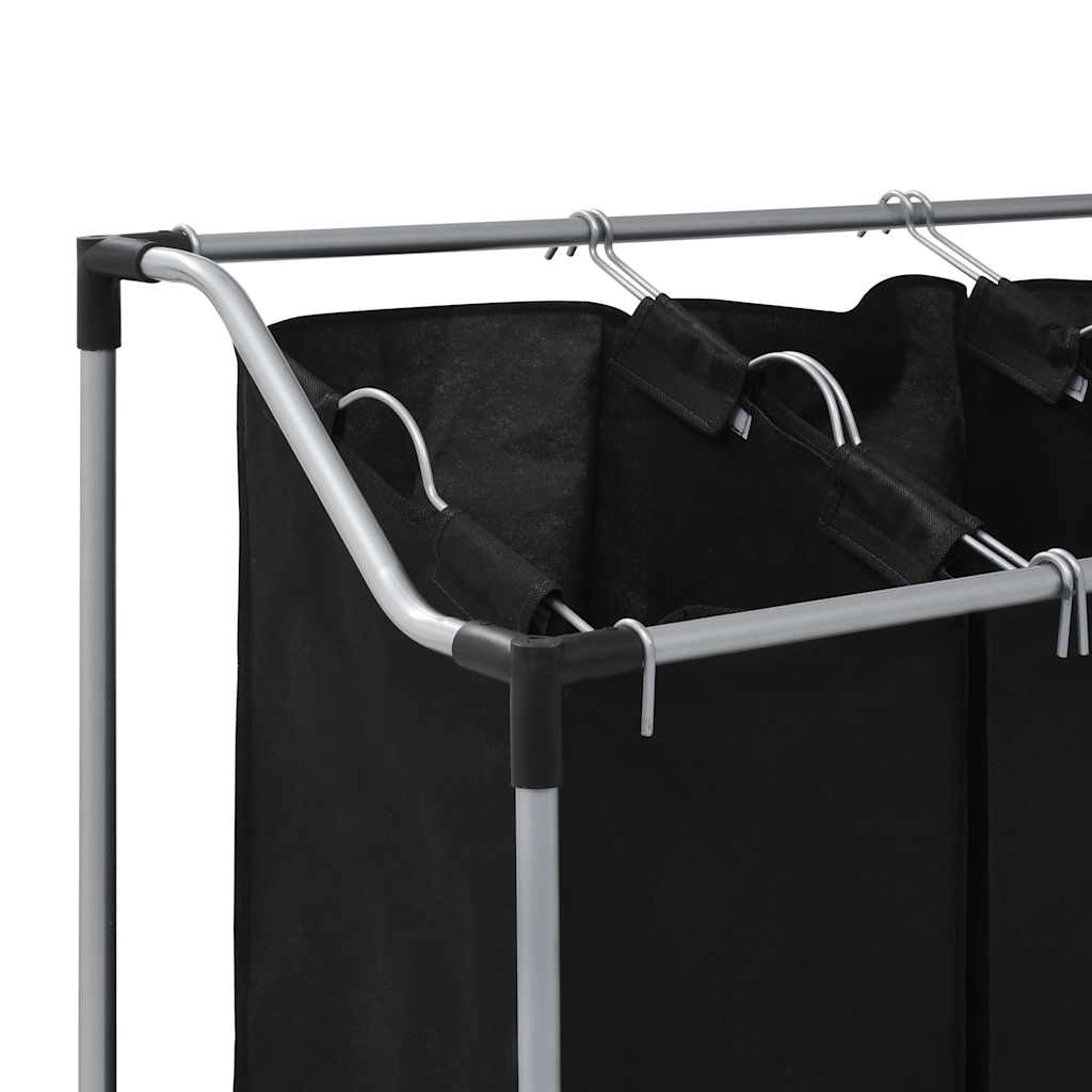 Clasificador de lavandería con 4 bolsas de color gris negro