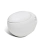 Wall-mounted egg-shaped white toilet