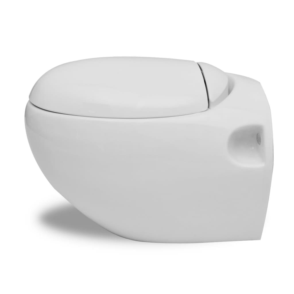 Inodoro WC colgado en la pared diseño huevo blanco