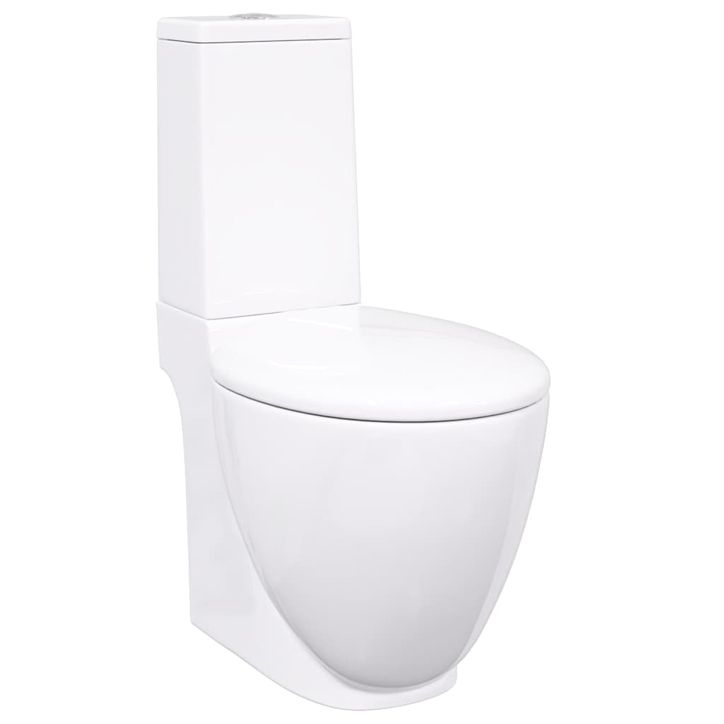 Inodoro de cerámica con cisterna blanco
