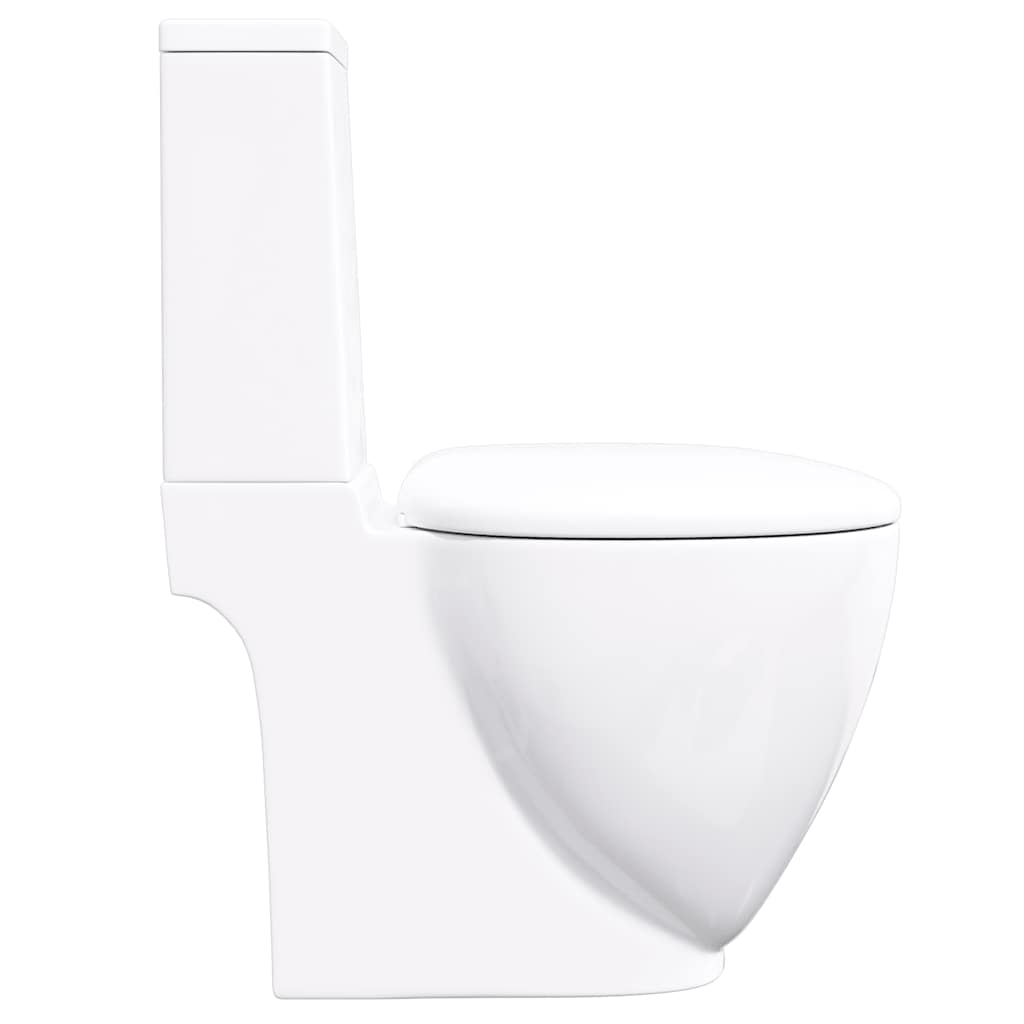 Inodoro de cerámica con cisterna blanco