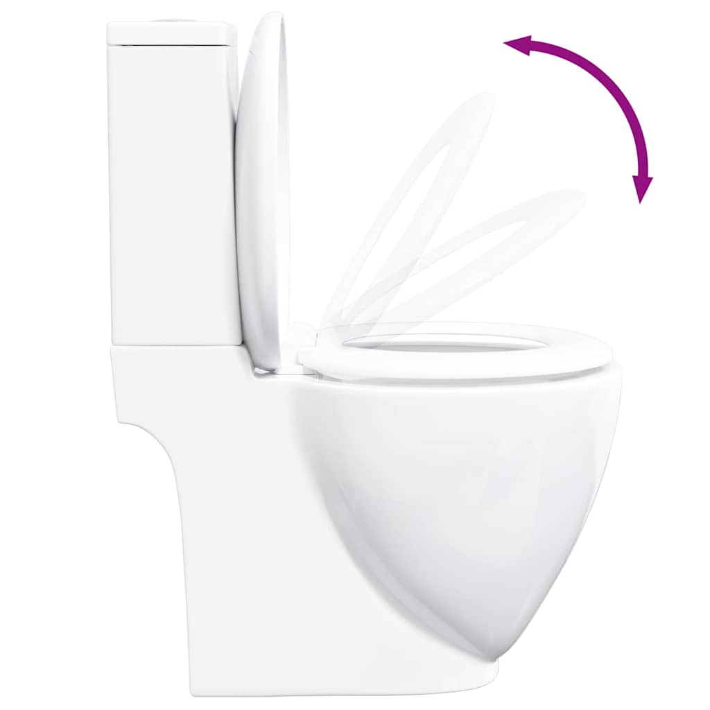 Inodoro de cerámica con cisterna blanco