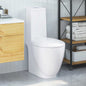 White ceramic toilet with cistern
