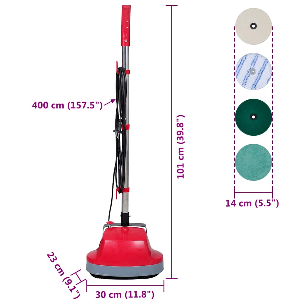 Máquina limpiasuelos pulidora con cabezal doble 5 en 1
