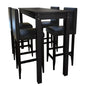 Mesa alta de cozinha com 4 bancos de bar pretos