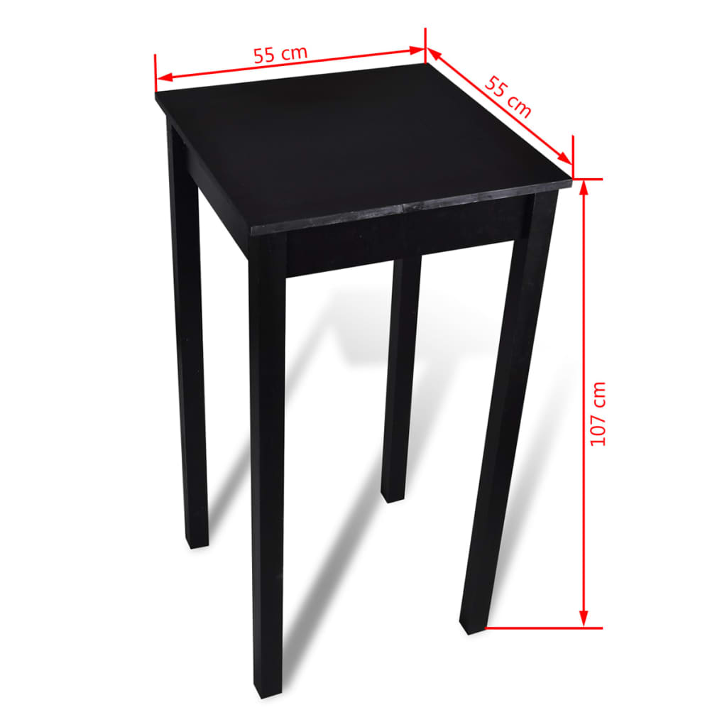 Mesa de bar con 2 sillas de barra negras
