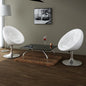 White faux leather bar stool