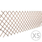 Valla enrejada de sauce 5 piezas 180x60 cm