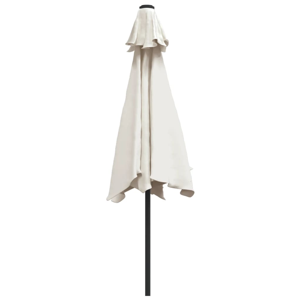 Sombrilla con palo de acero blanca arena 3 m