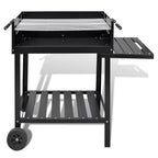 Soporte para barbacoa de carbón con 2 ruedas