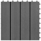 Tile de Decking 11 pcs Gris 30 x 30 cm WPC