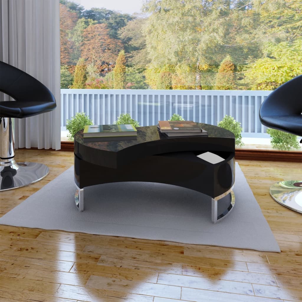 High-gloss white adjustable shape coffee table