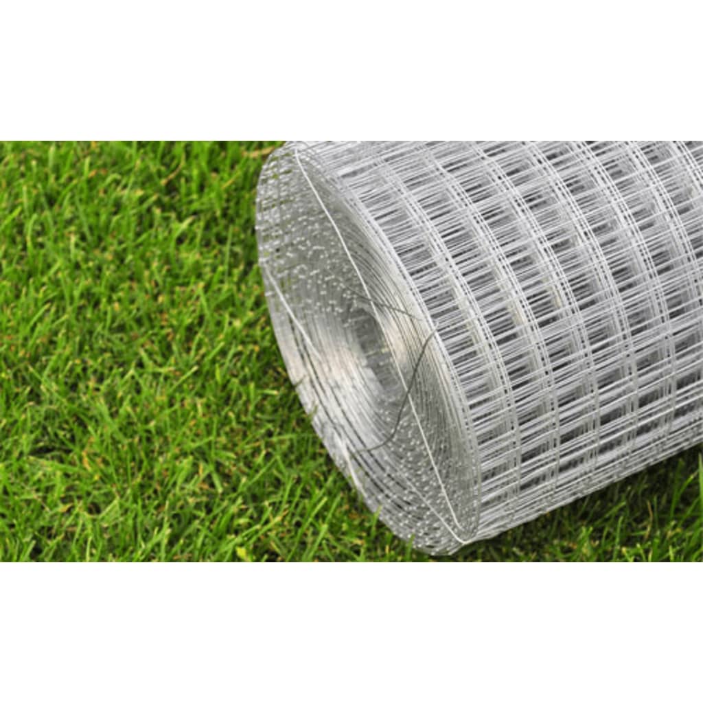 Alambrada de gallinero acero galvanizado plateada 10x1 m