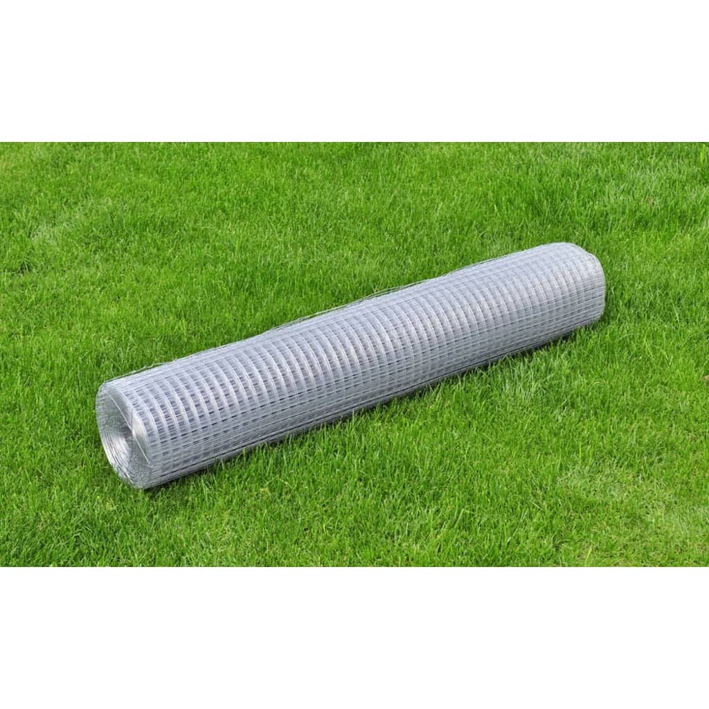 Alambrada de gallinero acero galvanizado plateada 10x1 m