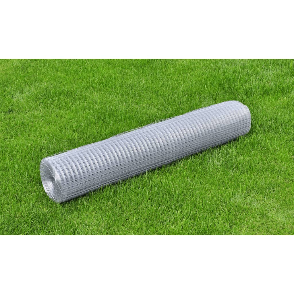 Rede de galinheiro aço galvanizado prateada 10x1 m