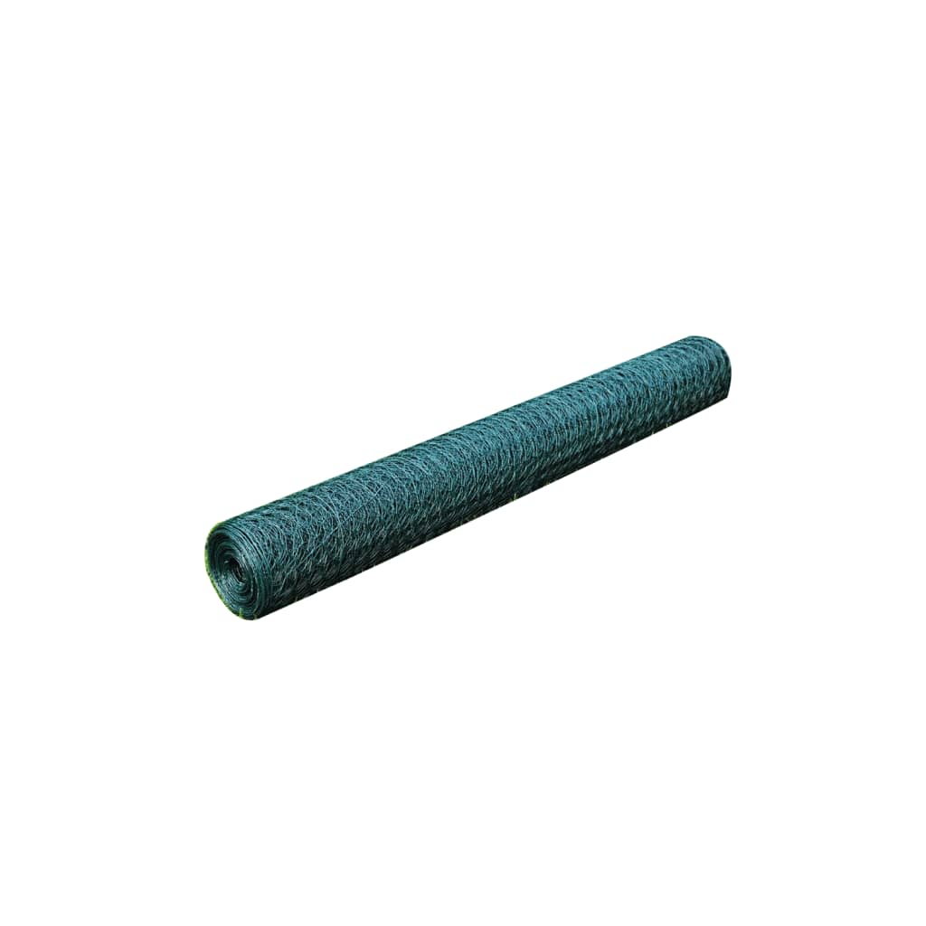 Alambrada de gallinero con revestimiento PVC verde 25x0,75 m